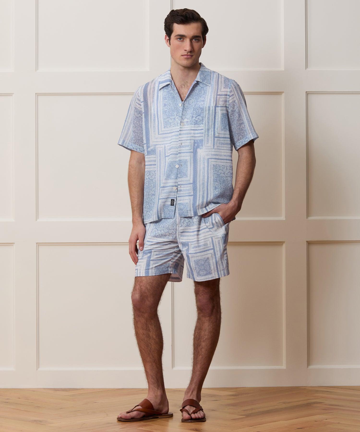 Relaxed Cotton Camp Collar Shirt Product Image