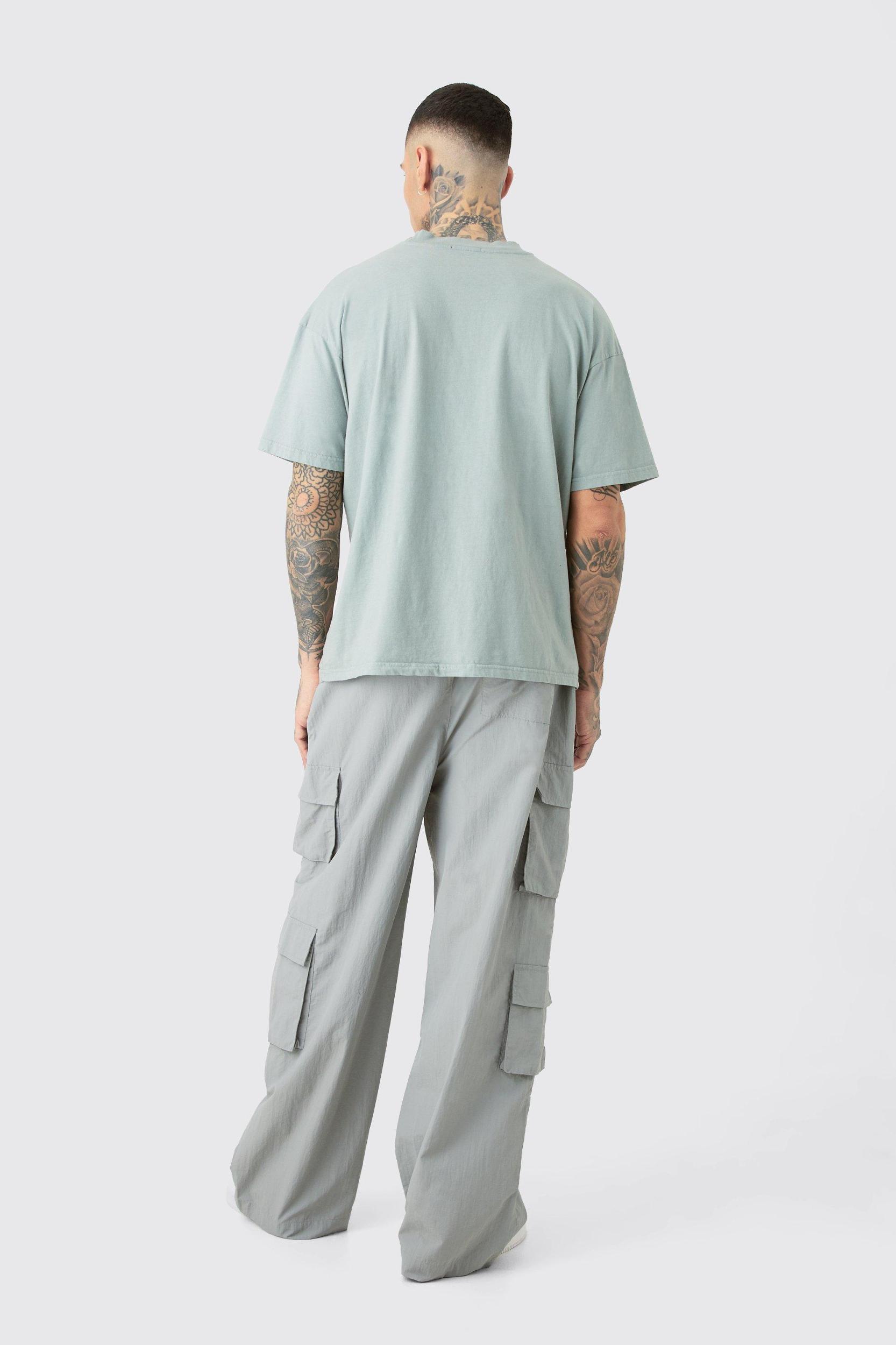 Tall Multi Pocket Parachute Pants | boohooMAN USA Product Image