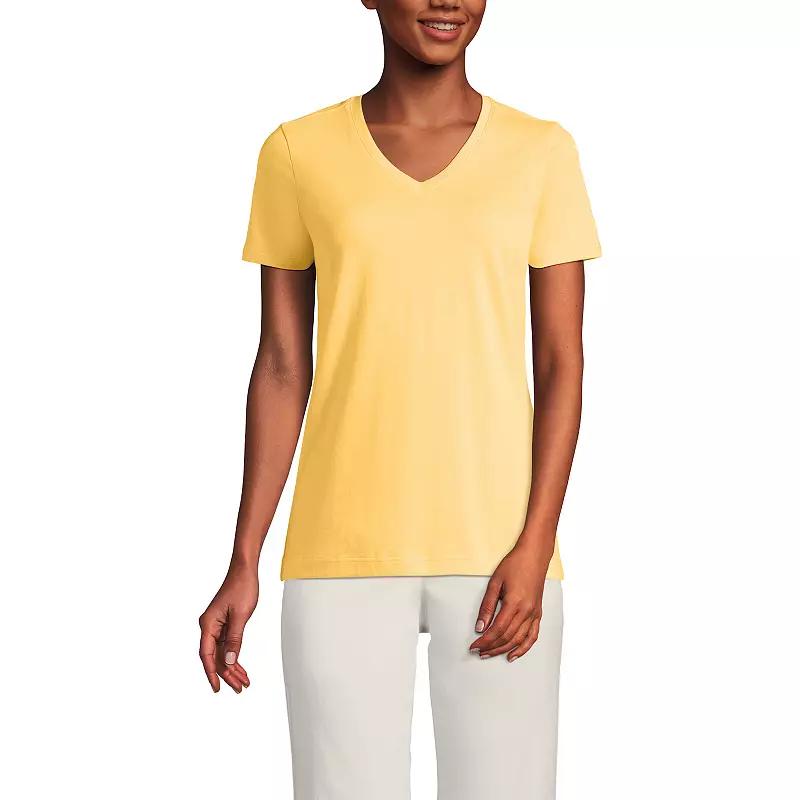 Petite Lands' End Relaxed-Fit Supima Cotton V-Neck Tee, Women's,  Product Image