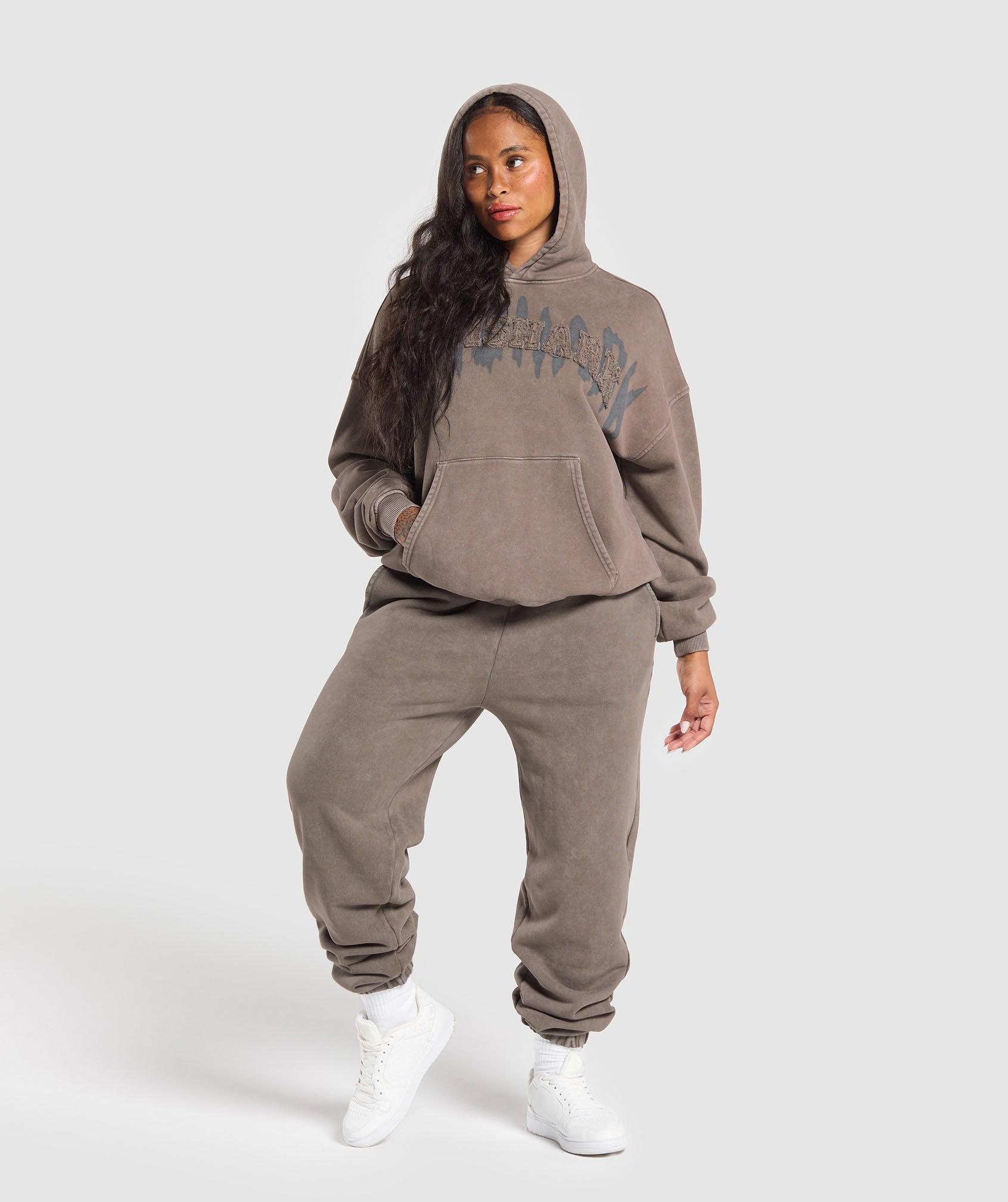 Gymshark Grunge Oversized Joggers - Camo Brown Female Product Image