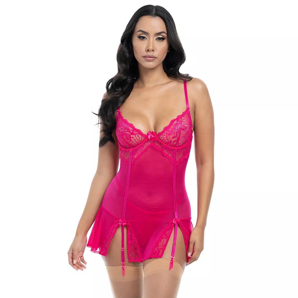 Oh La La Cheri Milana Babydoll Lingerie 74-12026, Women's, Size: Small-Medium, Pink Yarrow Product Image