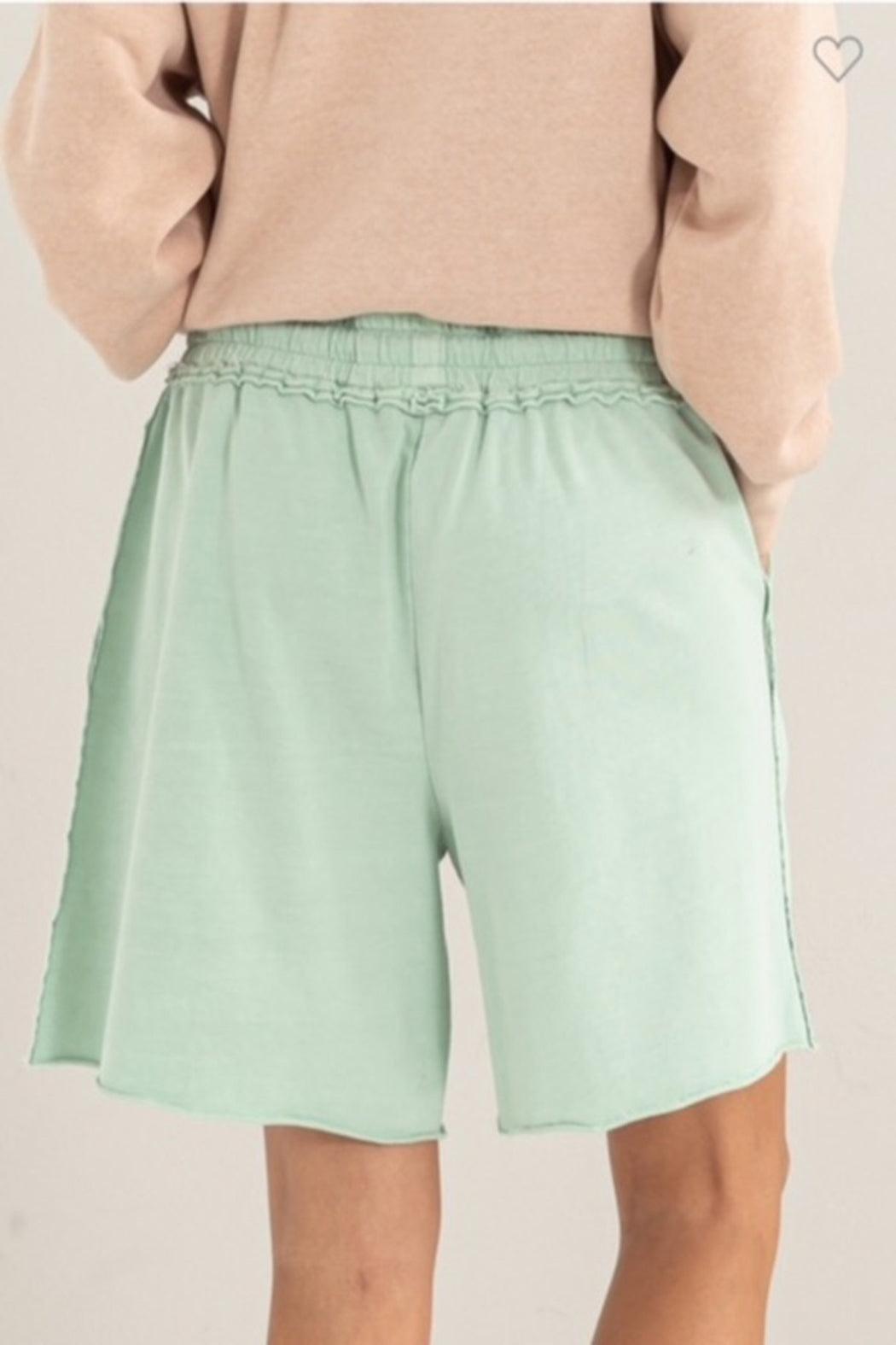 Mint Drawstring Shorts Product Image