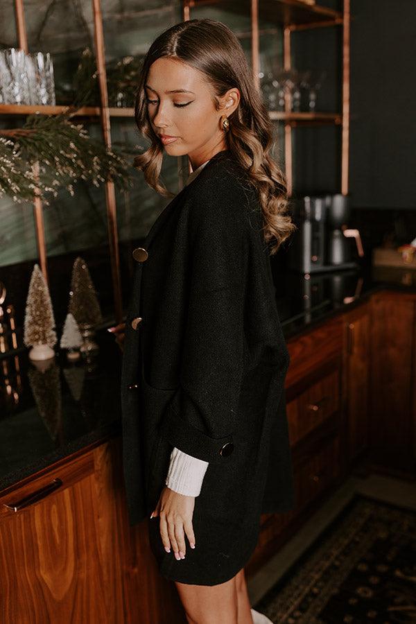 Coffee Aroma Oversized Cardigan in Black Product Image
