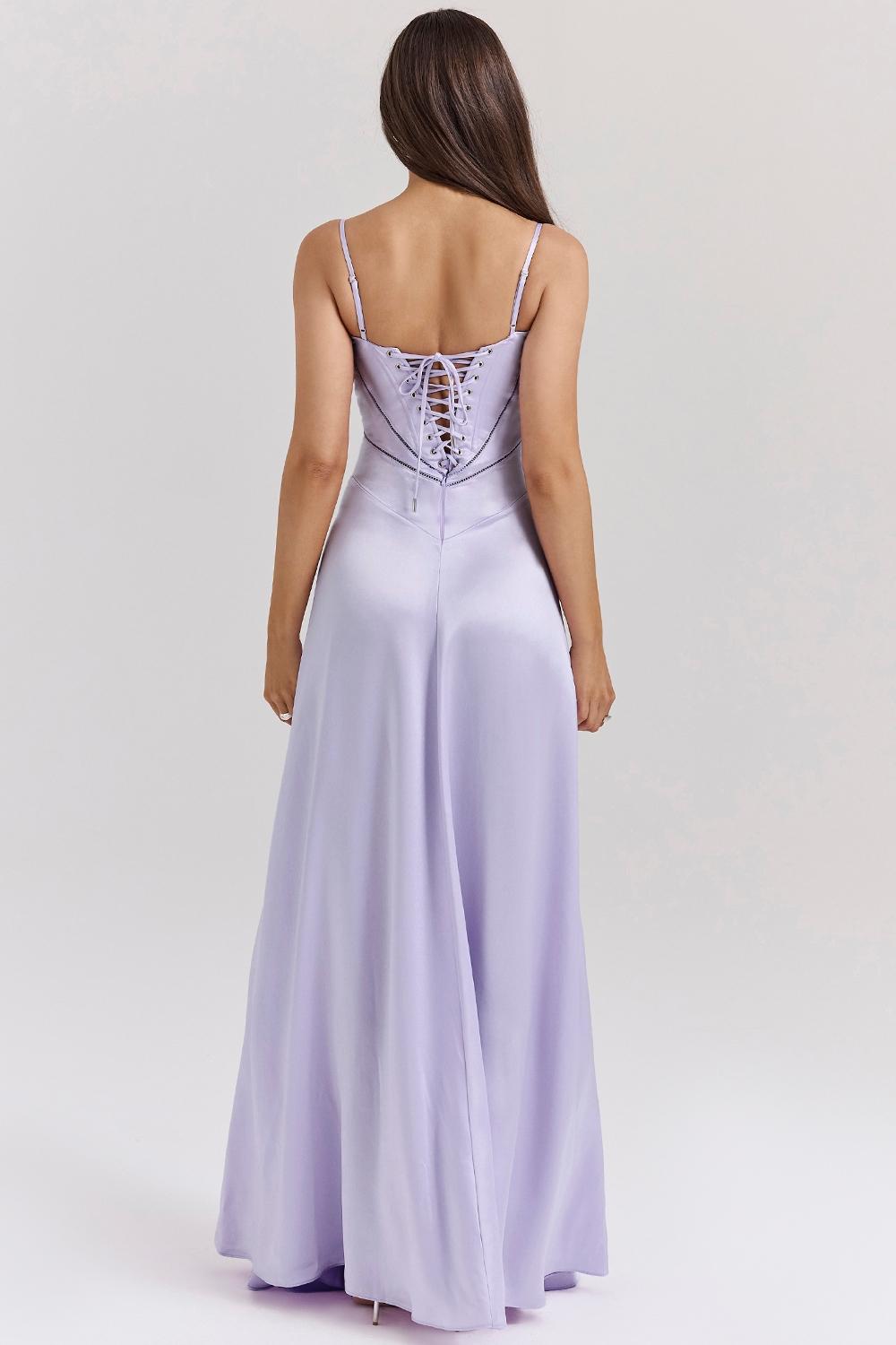 Anabella  orchid lace up maxi dress Product Image