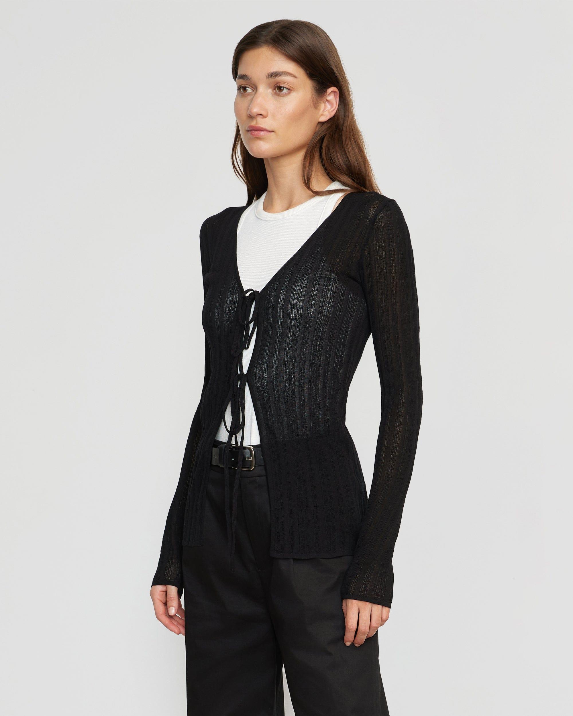 Adina Semi-Sheer Tie-Front Top Product Image