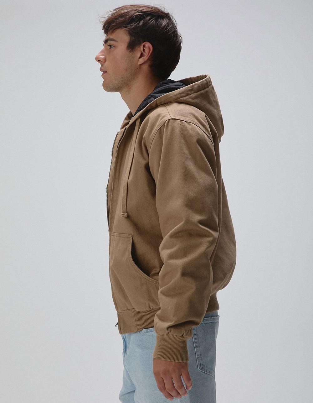 RSQ Mens Oversized Hooded Twill Jacket - TAN Product Image