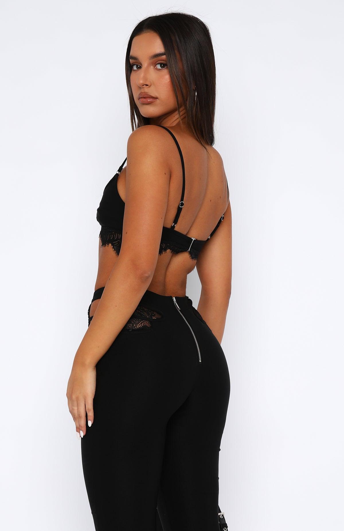 If I Were You Lace Crop Black Product Image
