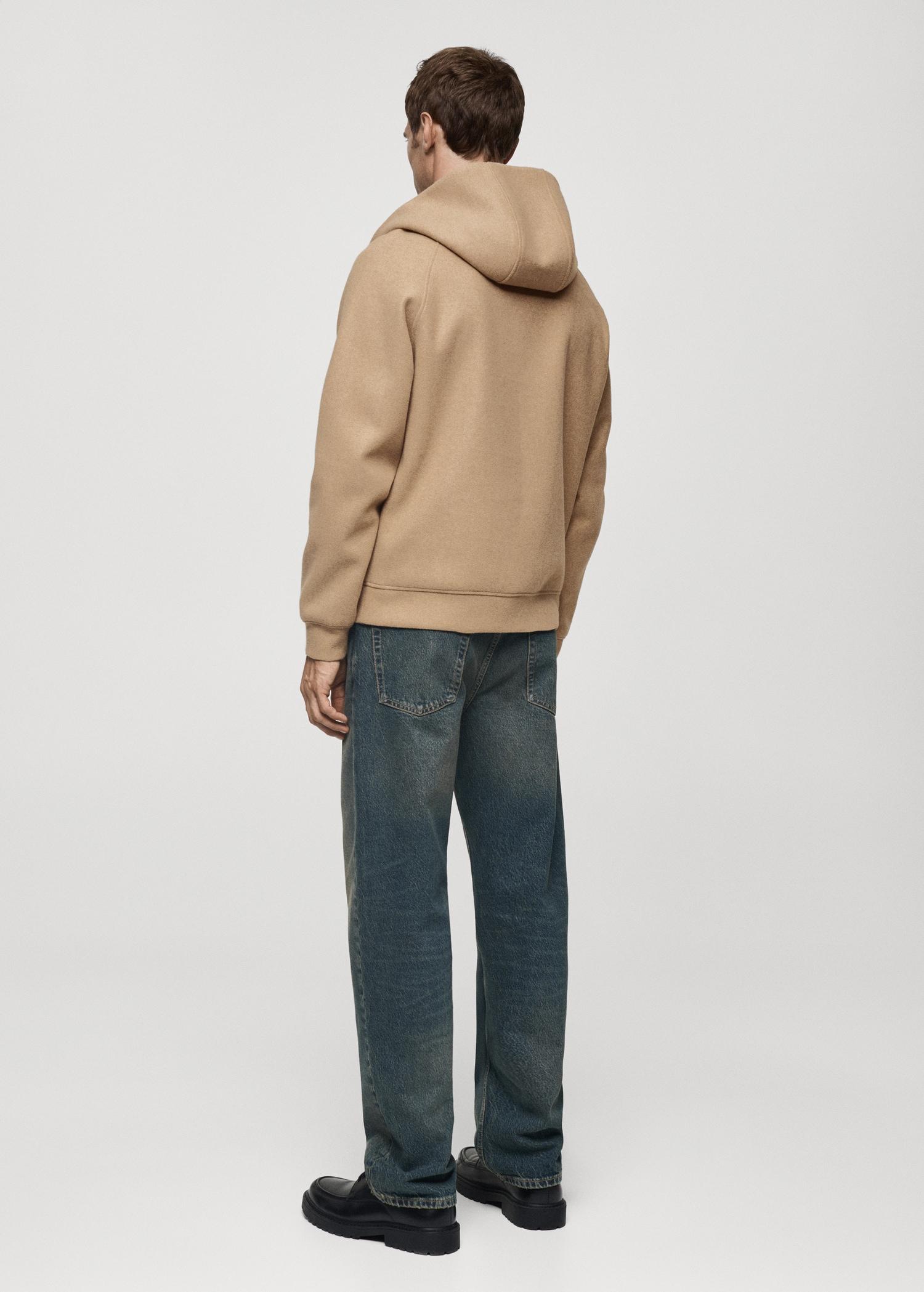 Hooded flannel sweatshirt - Men | MANGO USA Product Image