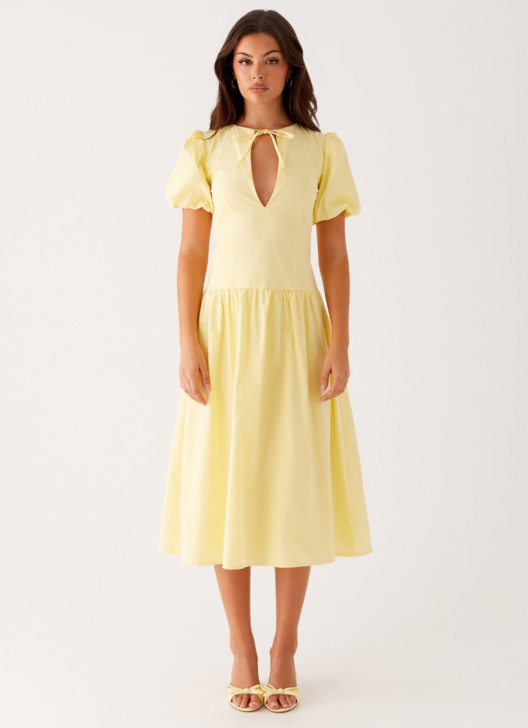 Reyna Midi Dress - Yellow Product Image