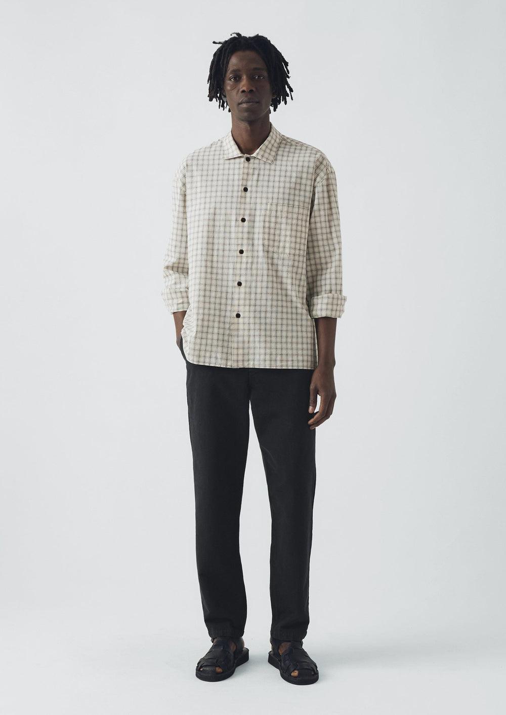 Norv Garment Dyed Tapered Trousers | Charcoal Product Image