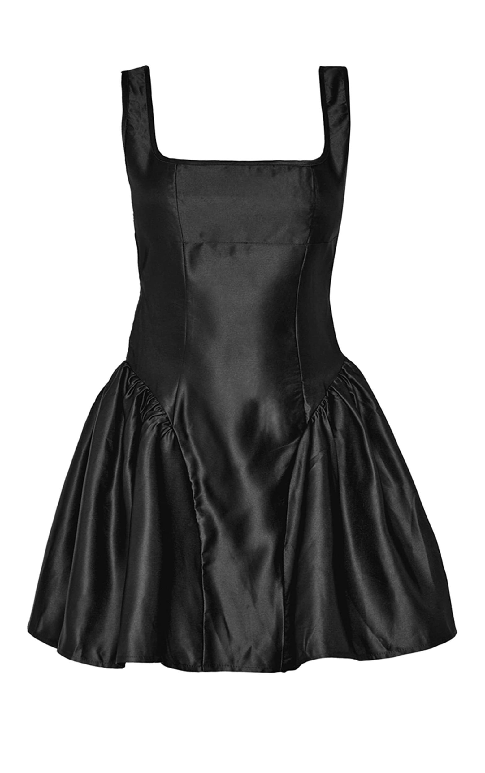 Black Bow Back Detail Skater Dress Product Image