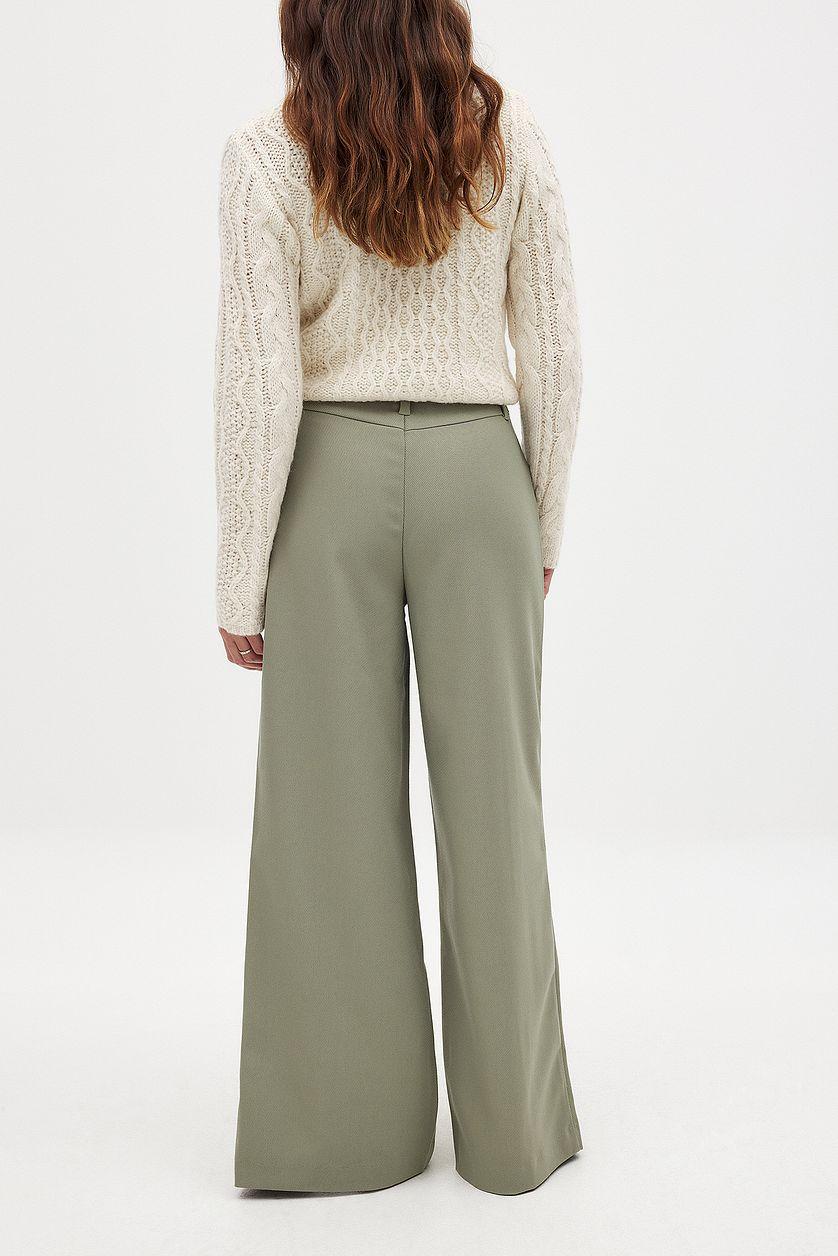 High Waist Slit Suit Trousers Product Image