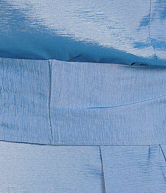 Adrianna Papell Plus Size Collared 3/4 Sleeve Taffeta Midi Shirt Dress Product Image