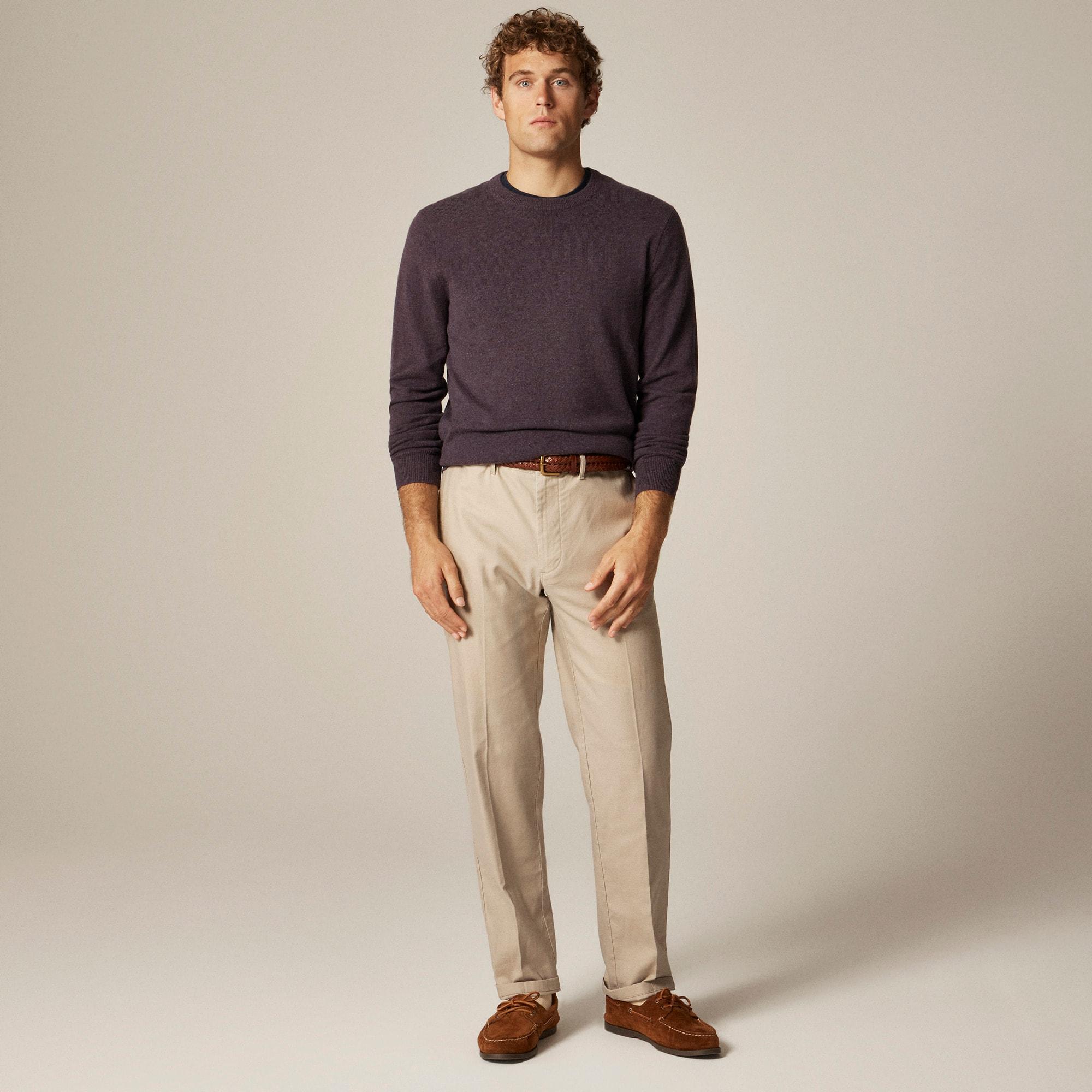 Straight-fit creased stretch cotton-blend twill trouser Product Image