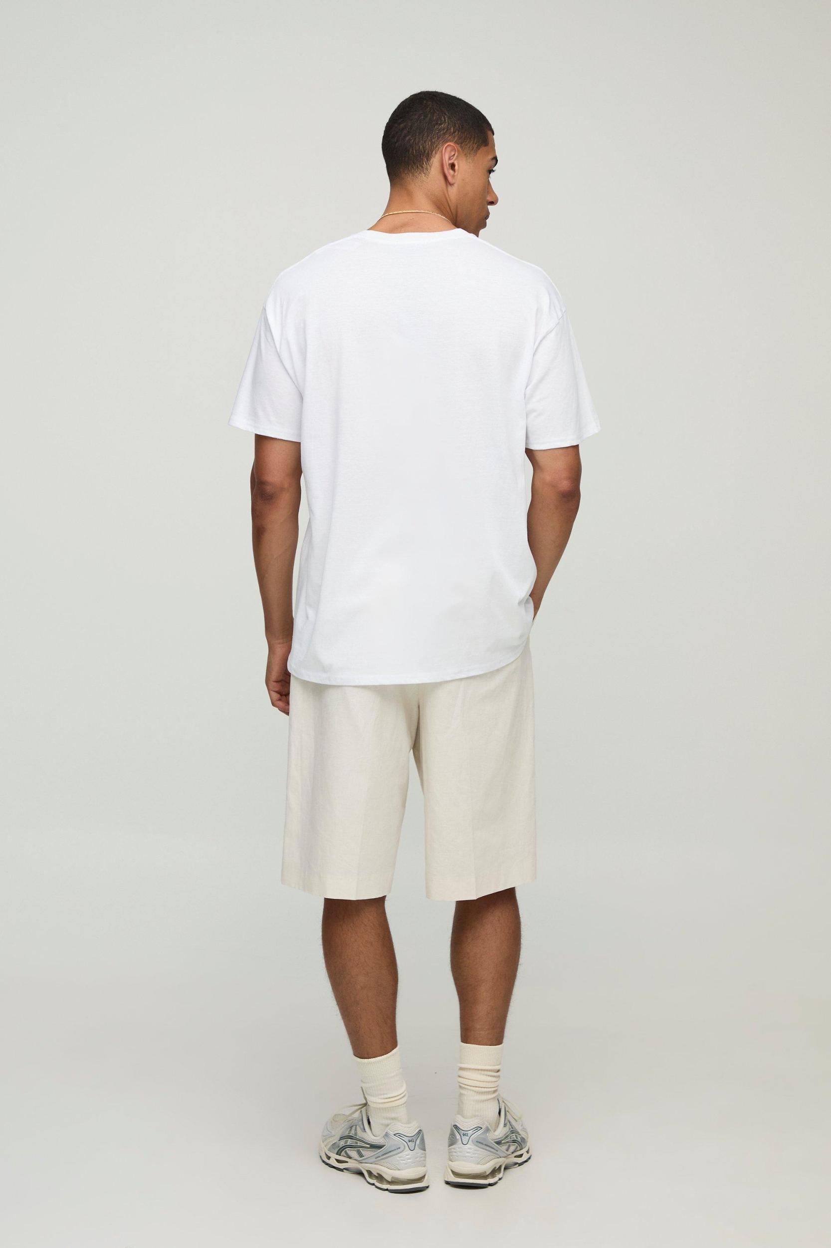White Oversized Positano Lemon Graphic T-Shirt | boohooMAN USA Product Image