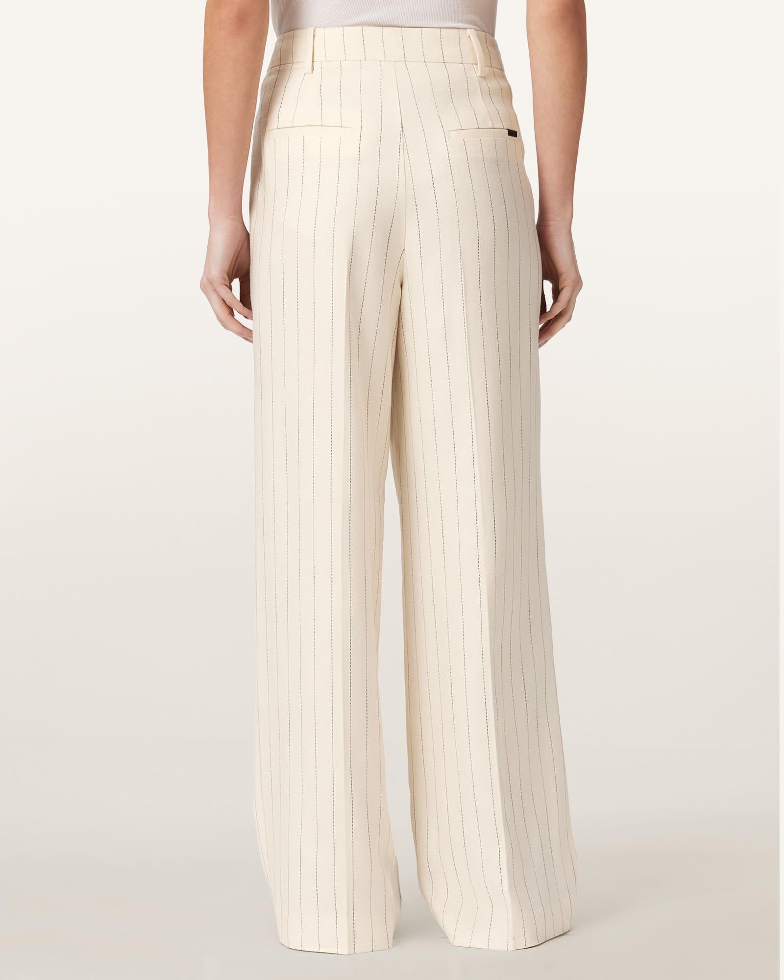 Olga Wide Leg Pleated Pants CREAM WHITE | ALLSAINTS US Product Image