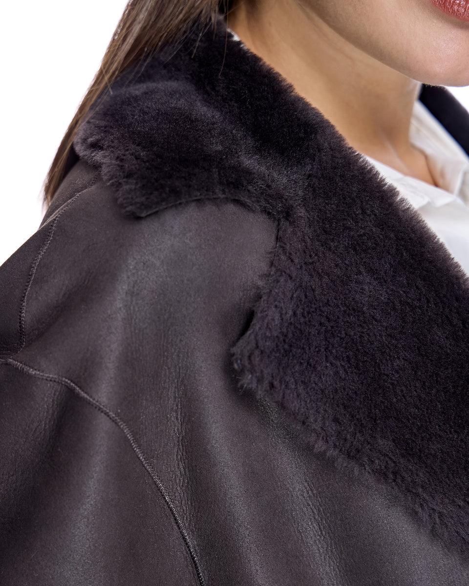 Belted Shearling Lamb Coat Product Image