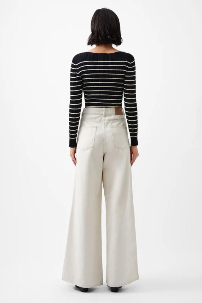 Stripe Crinkle Knit - Black/Classic Cream Product Image