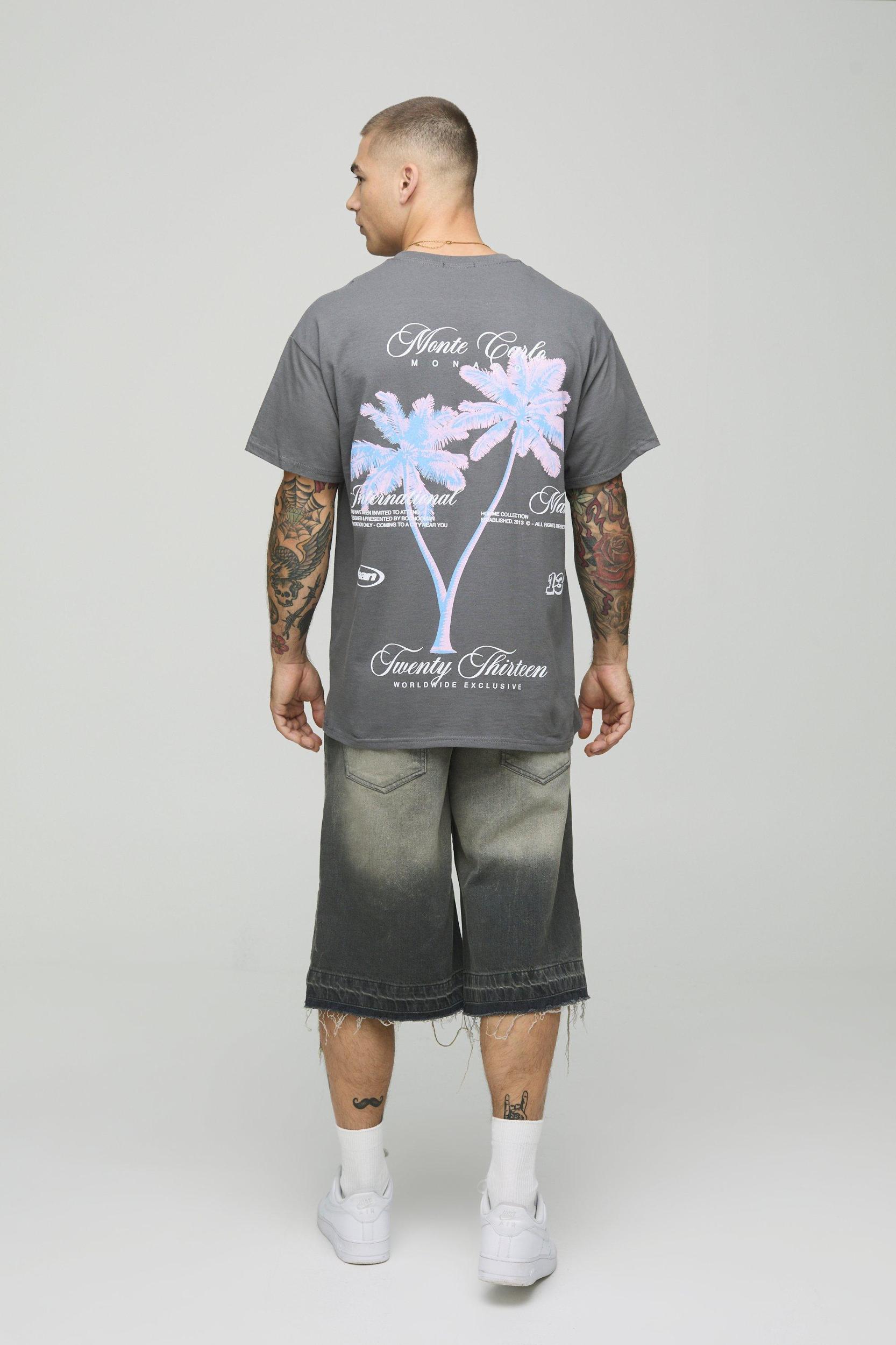 Oversized Blurred Palm Print Graphic T-Shirt | boohooMAN USA Product Image