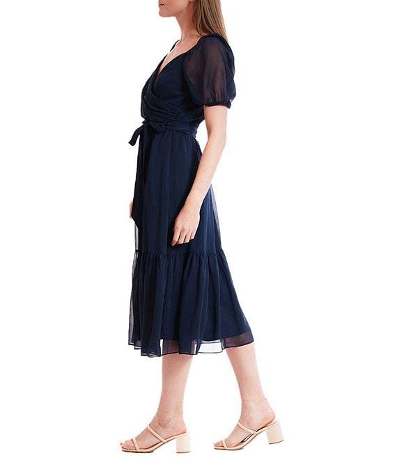 Julia Jordan Short Sleeve Self Tie Sash Midi Dress Product Image