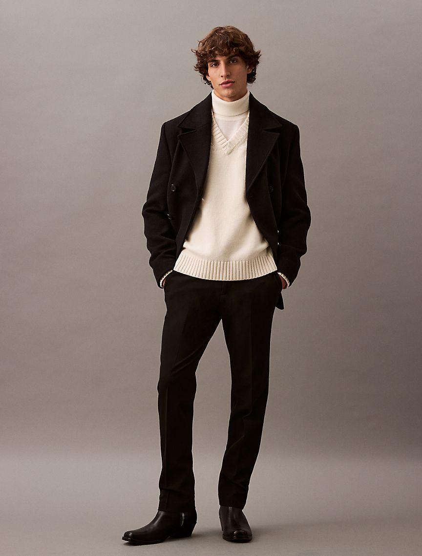 Wool Blend V-Neck Sweater Product Image