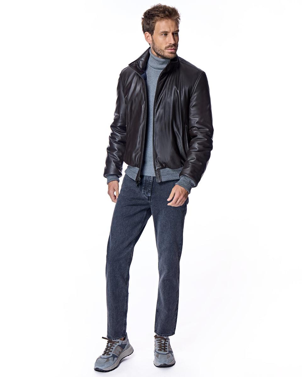 Reversible Men's Leather Jacket Product Image