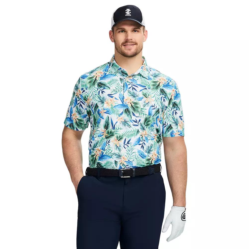Big & Tall IZOD Swingflex Elite Golf Short Sleeve Polo Shirt, Men's, Size: XXL Tall, Bright White Floral Product Image