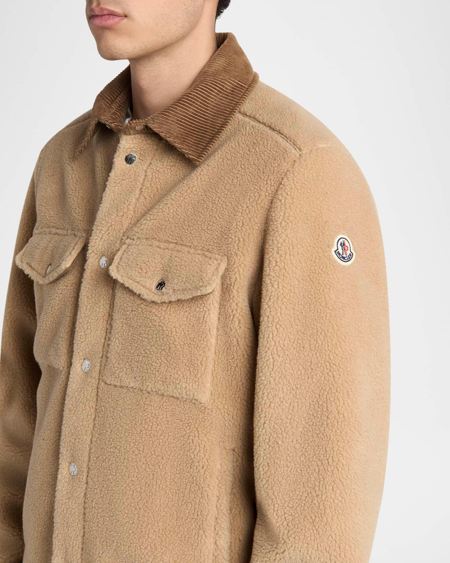 Men's Corduroy-Collar Boucle Shirt Jacket Product Image