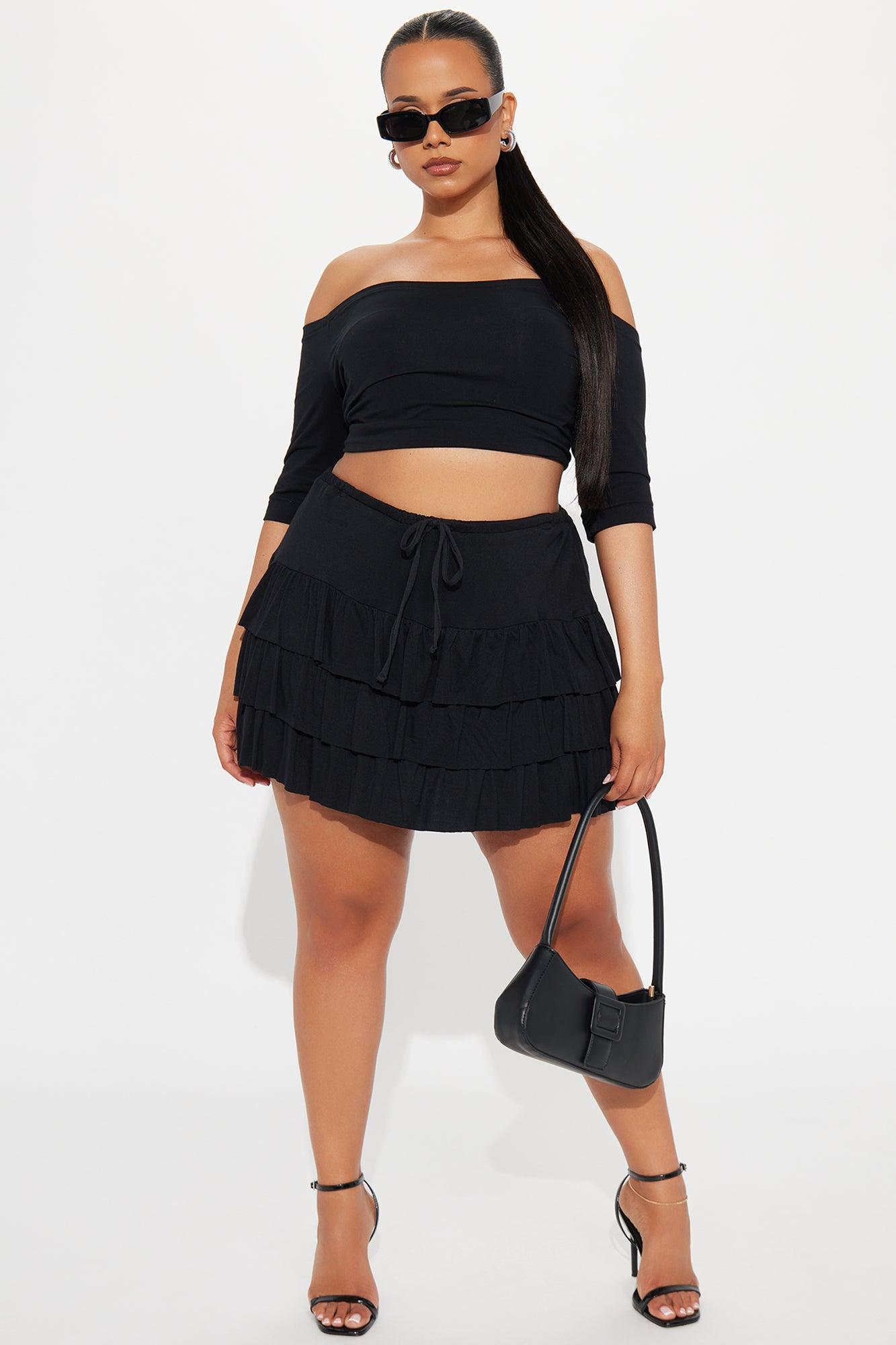 Jalena Ruffle Skort - Black Product Image