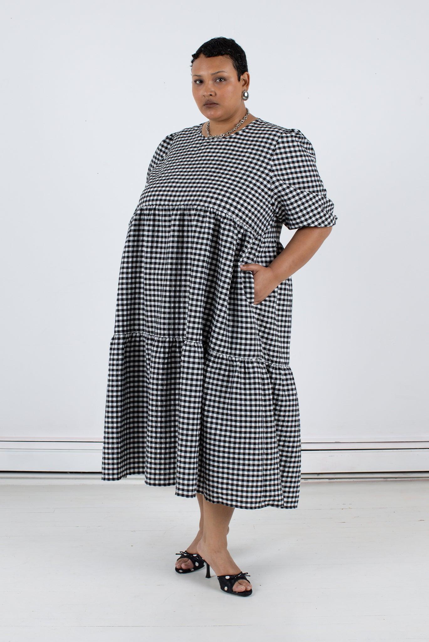 Rosemary Dress - Black Check Product Image