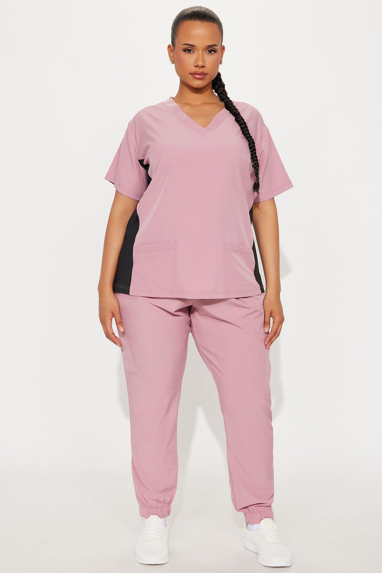 Get Better 4 Way Stretch Scrub Uniform Jogger Set - Mauve Female Product Image