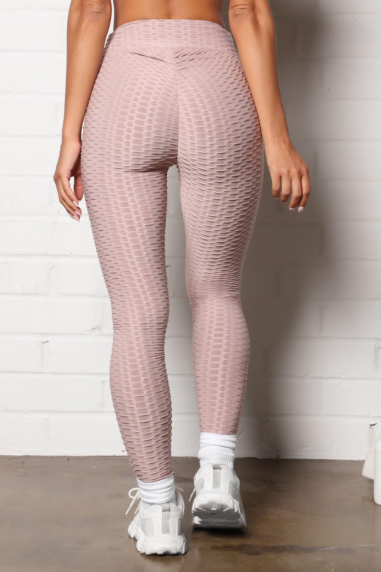 The Best Assets Textured Scrunch Butt Active Leggings - Mocha Product Image