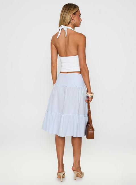 Cascades Low Rise Midi Skirt Blue / White Stripe Product Image