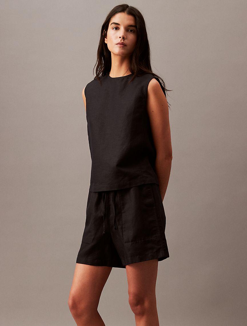 Casual Linen Blend Pull-On Shorts Product Image