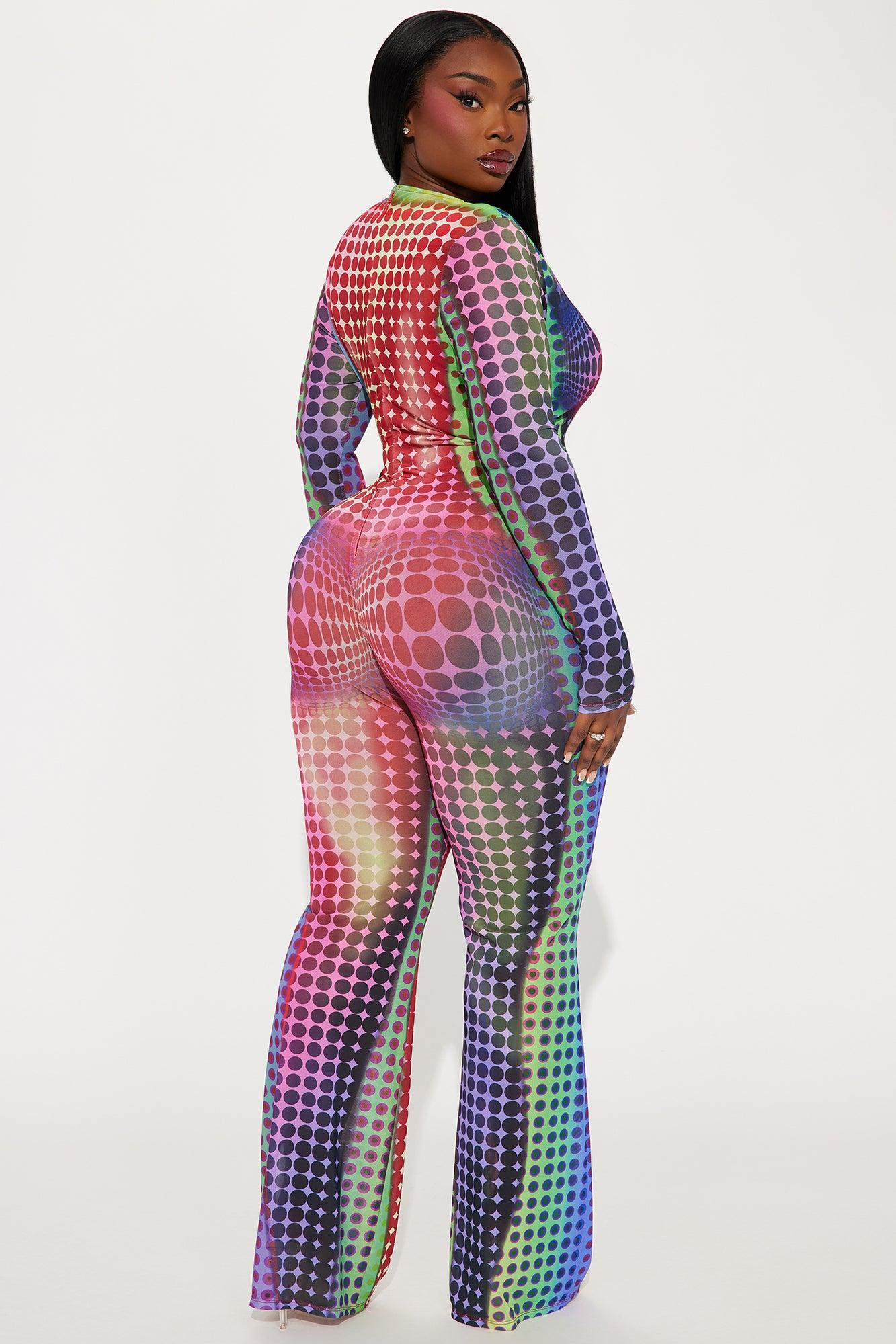Run It Back Mesh Jumpsuit  - Multi Color Product Image