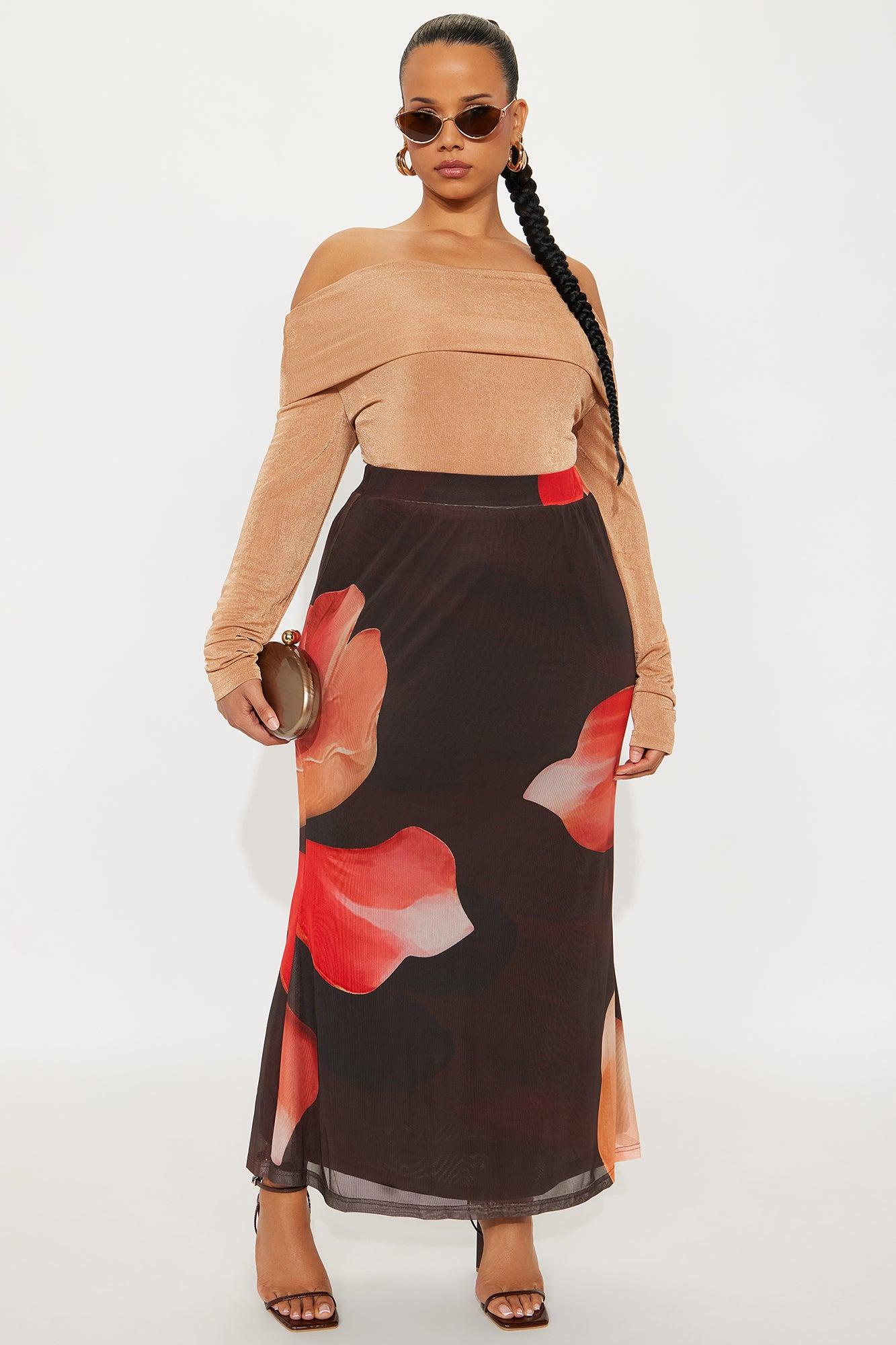 Parisian Long Sleeve Off Shoulder Top - Mocha Female Product Image