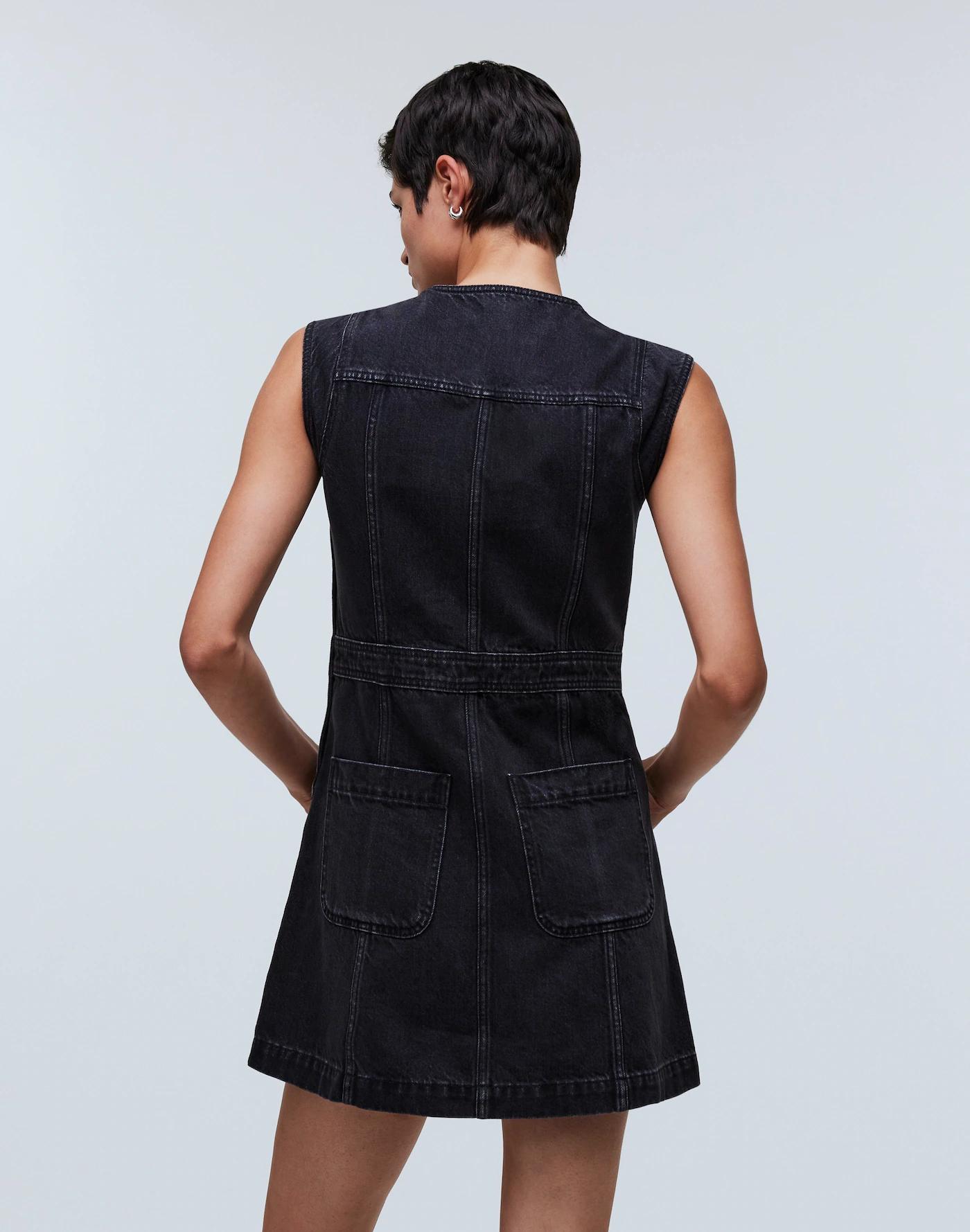 Denim Cap-Sleeve Mini Dress in Tarrybrook Wash Product Image