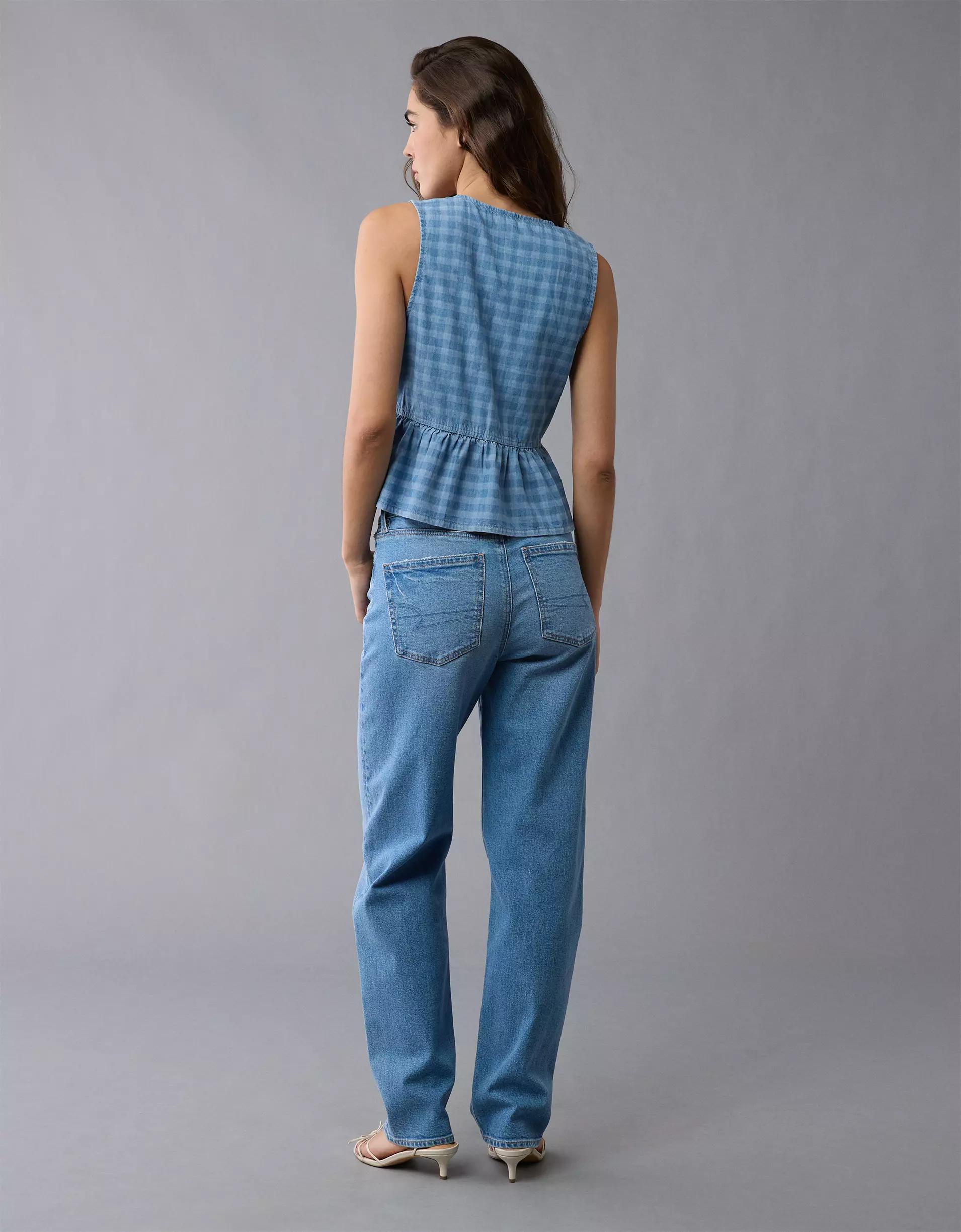 AE V-Neck Denim Babydoll Tank Top Product Image