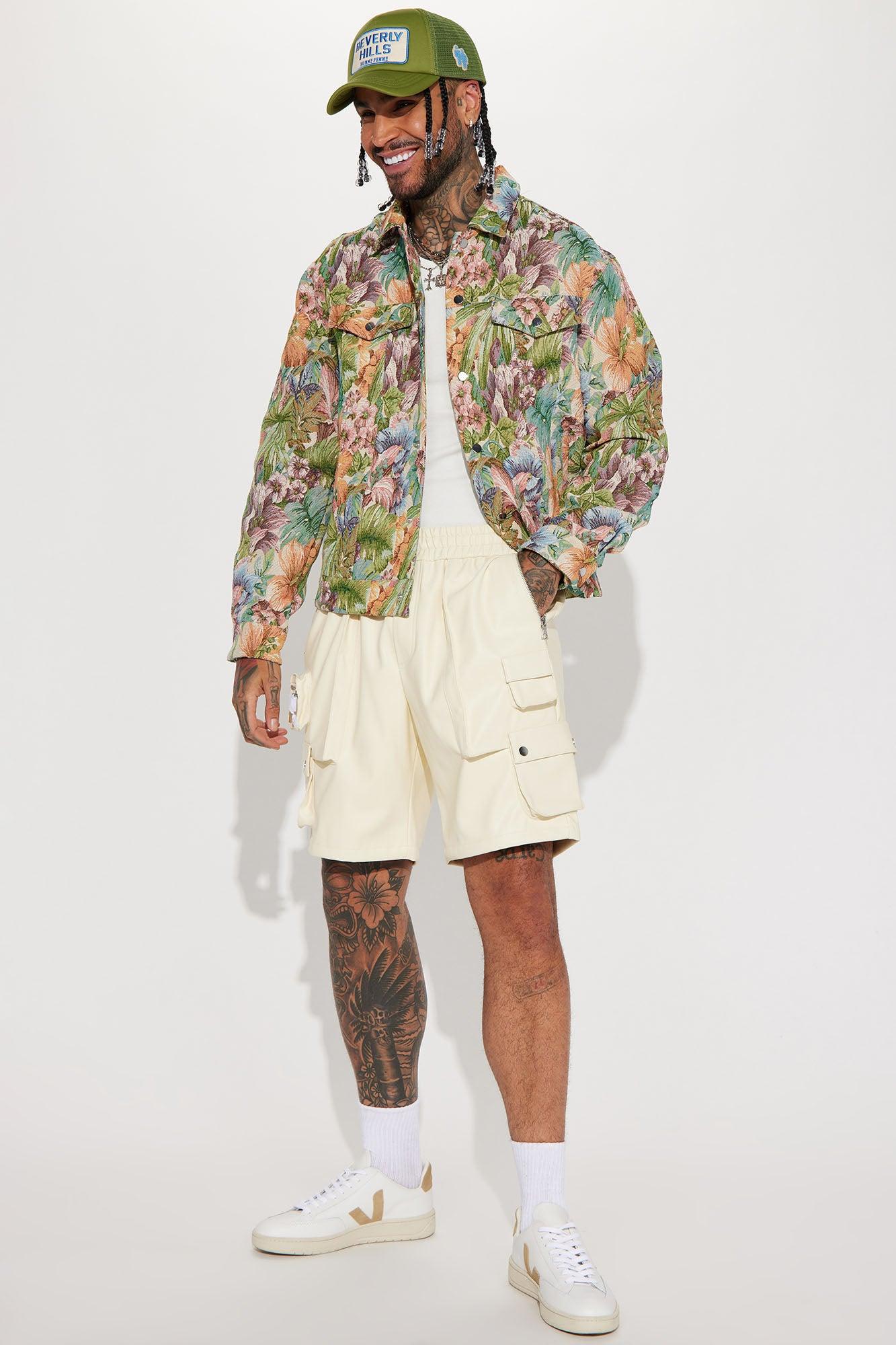 All You Need Is Tapestry Trucker Jacket - Green/combo Product Image