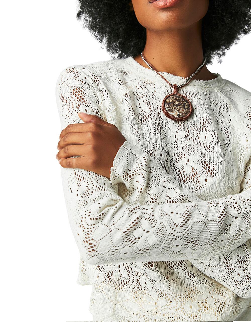 FREE PEOPLE In The Meadow Womens Long Sleeve Tee - IVORY Product Image