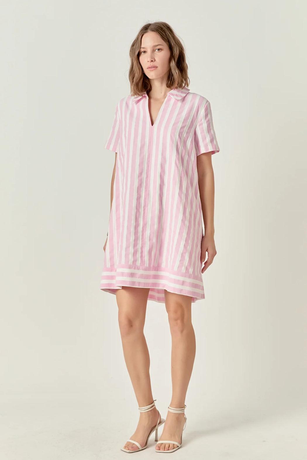 Collared V-Neck Dress Product Image