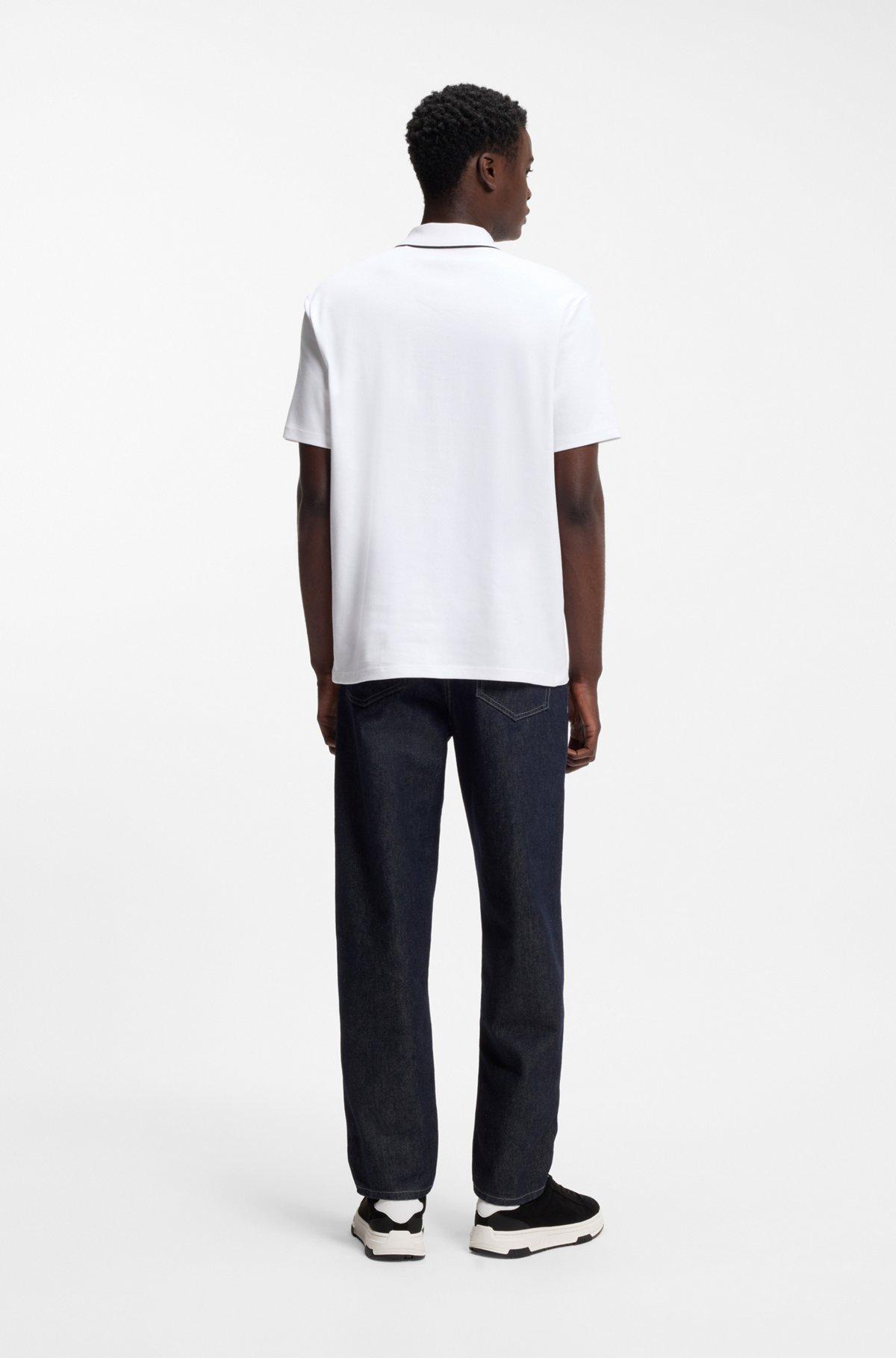 Cotton-jersey polo shirt with contrast edges Product Image
