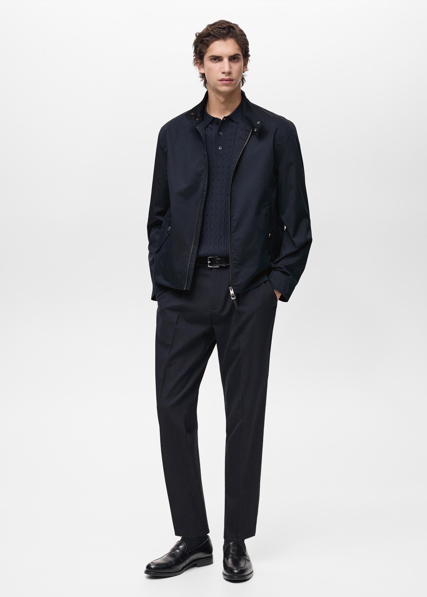 Water-repellent cotton jacket - Men | MANGO USA Product Image