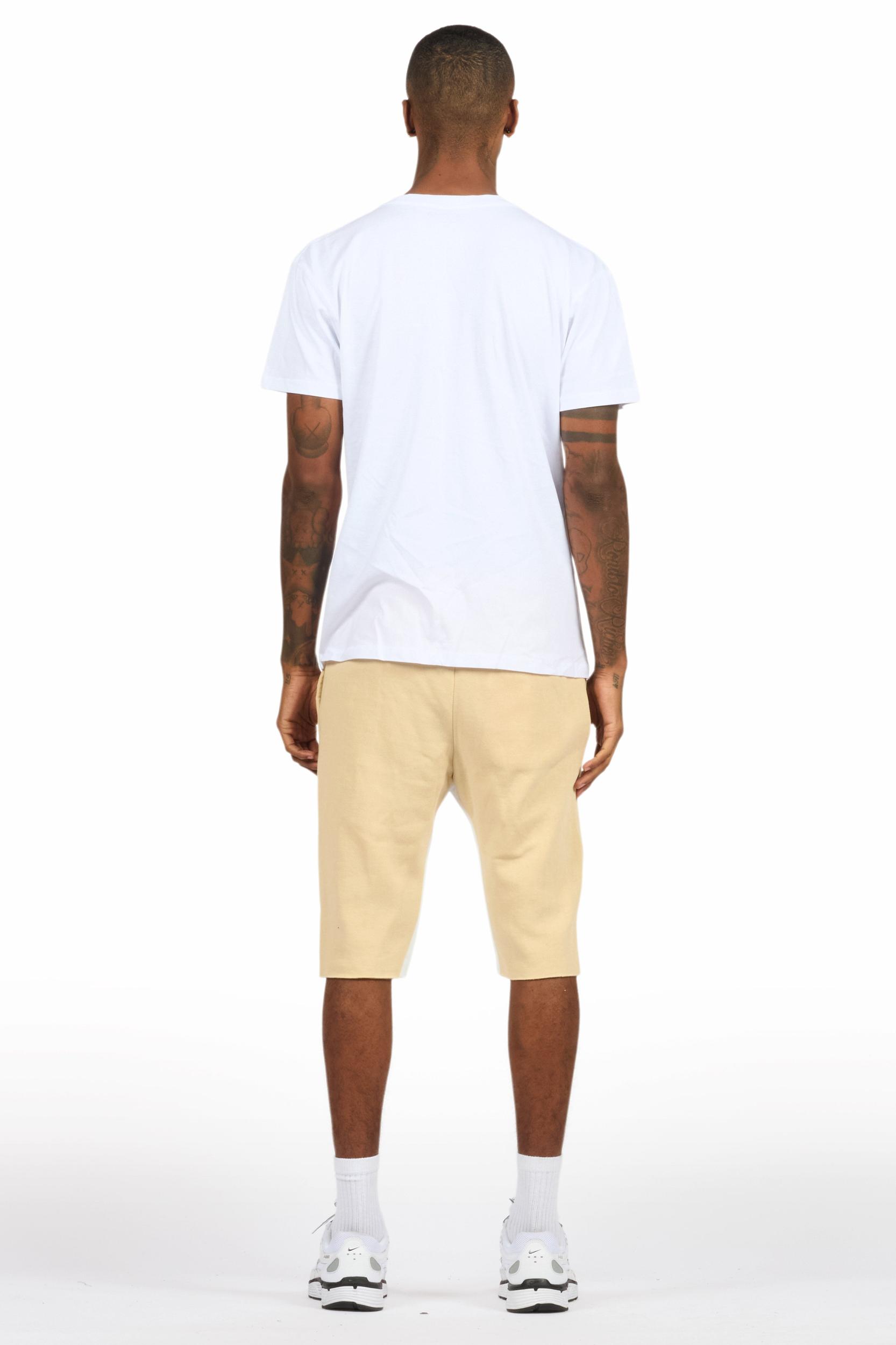 Sana White/Beige T-Shirt Short Set Male Product Image