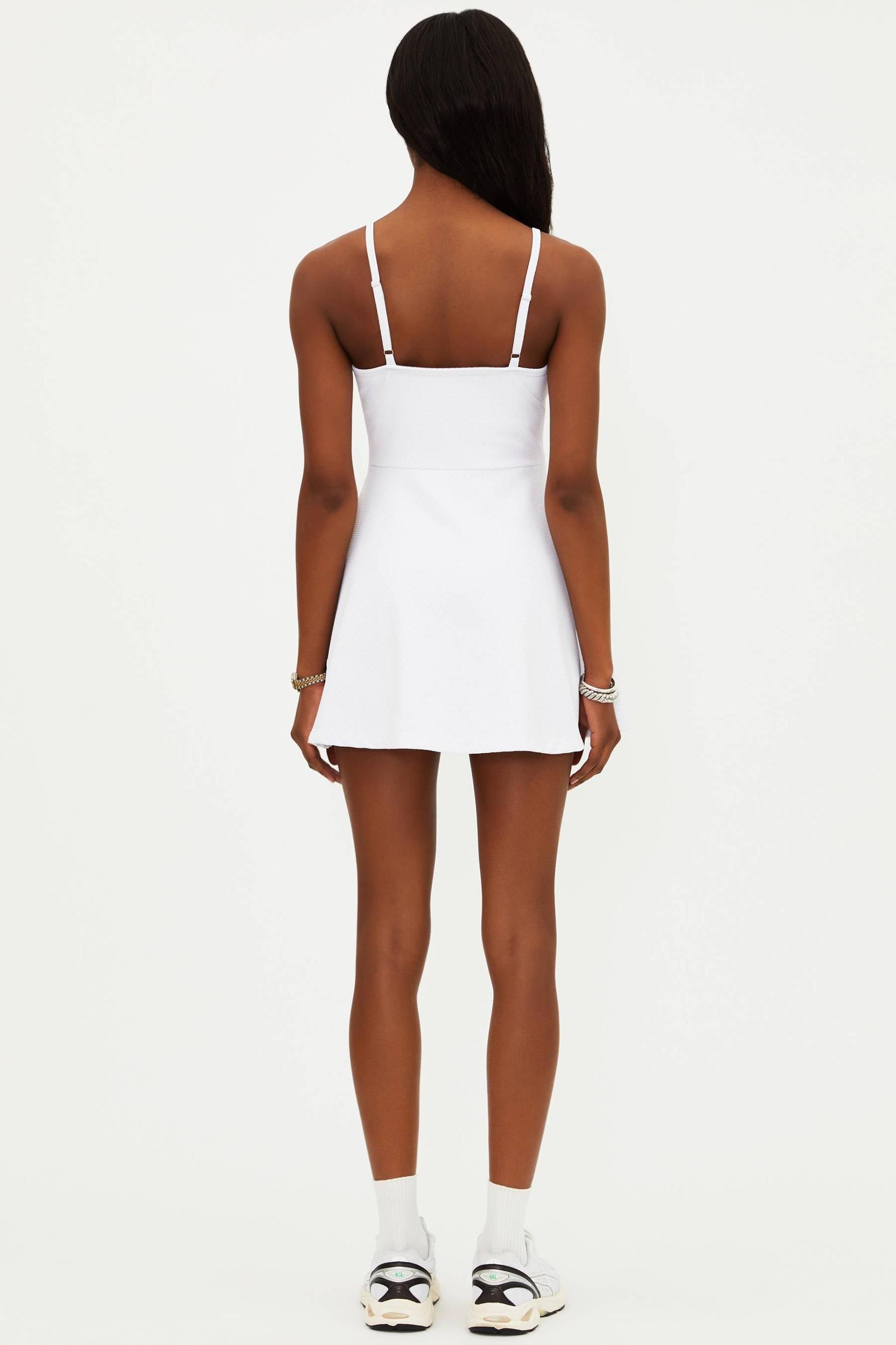 Ari Dress White Waffle Product Image