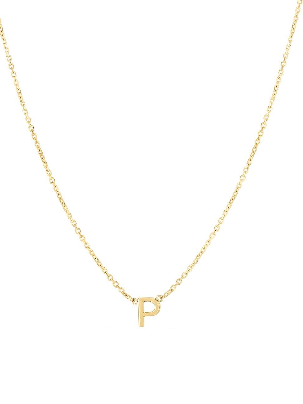 Womens 14K Yellow Gold Initial Pendant Necklace Product Image