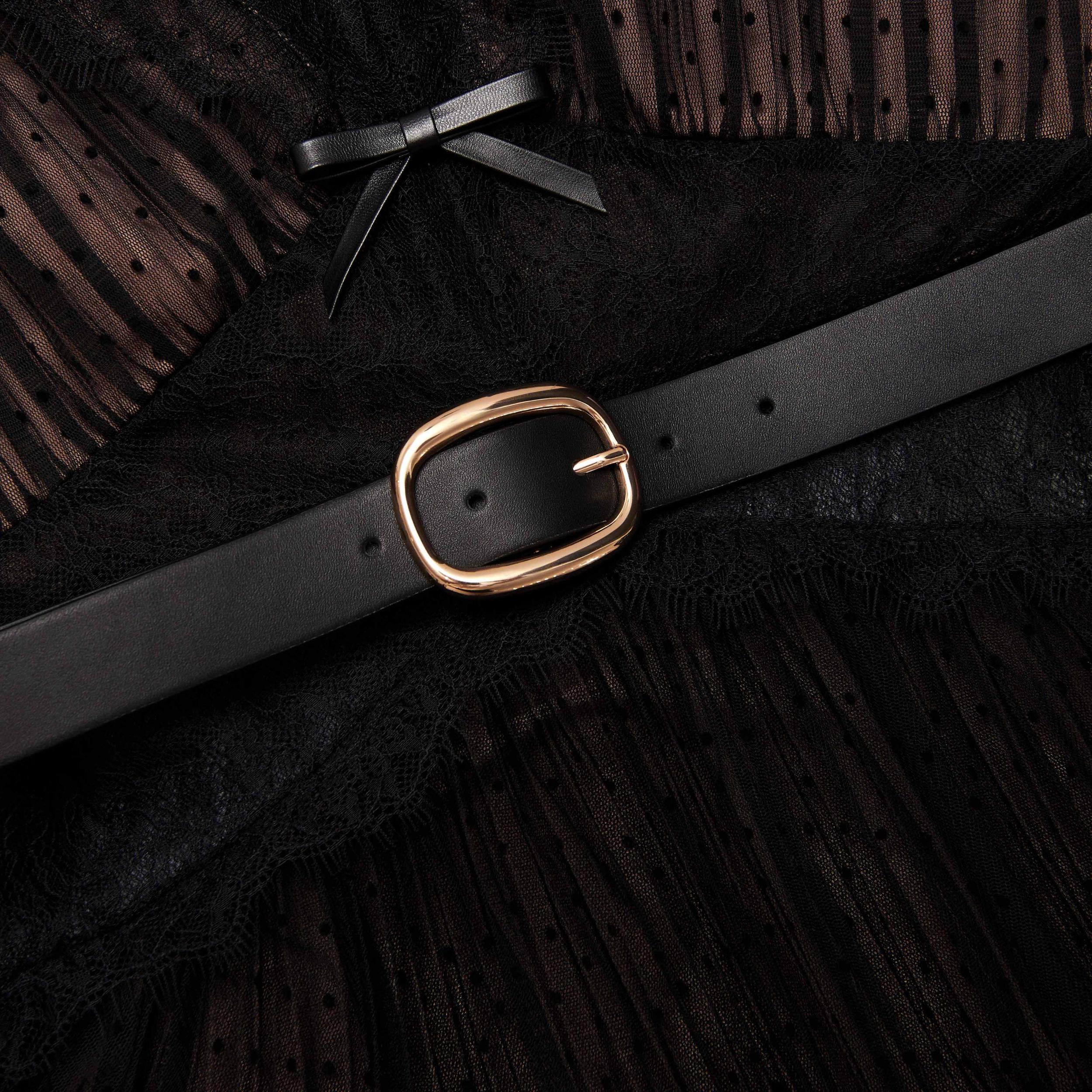 Black Dot Mesh Mini Dress Product Image