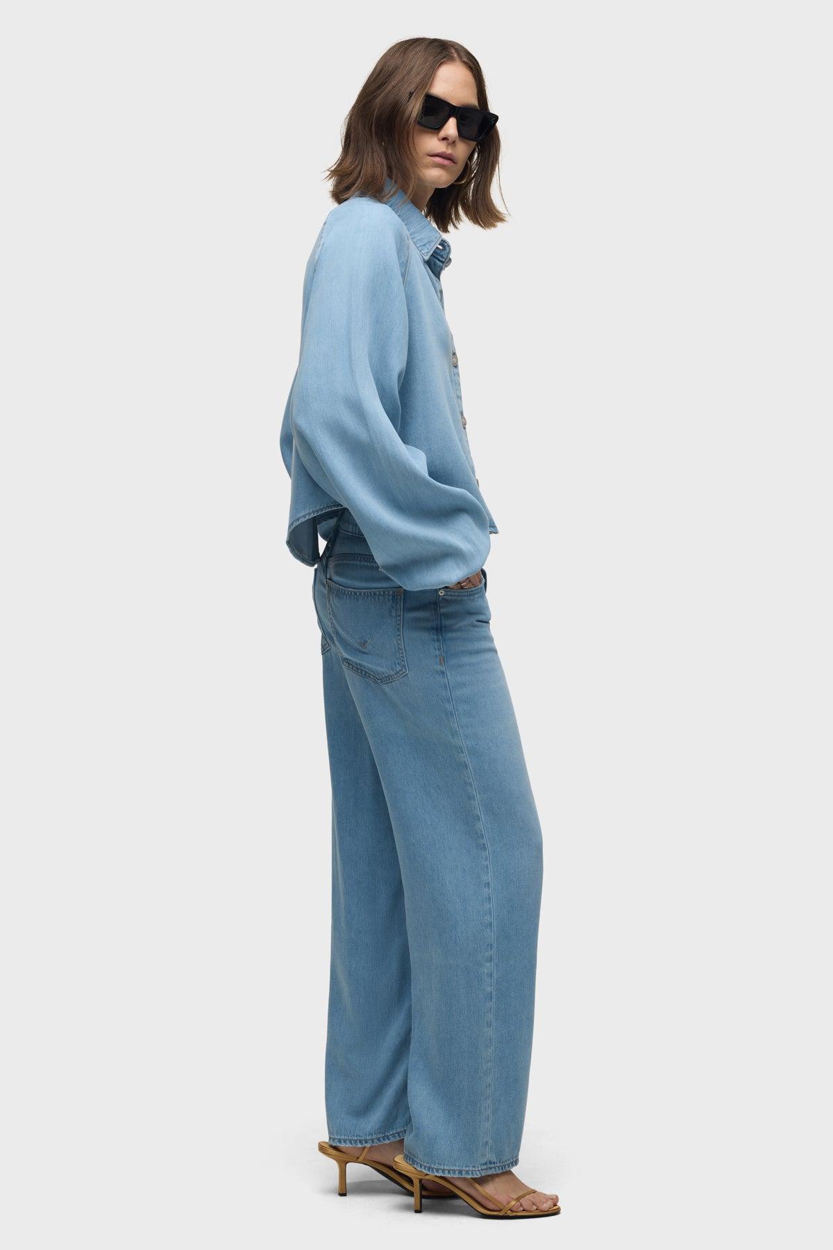 Raglan Balloon Sleeve Button Down Female Product Image