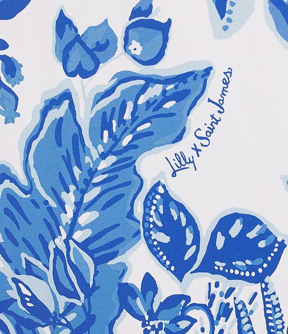 Lilly Pulitzer x Saint James Maxine Soleil Floral Print Round Neck Sleeveless Midi Dress Product Image