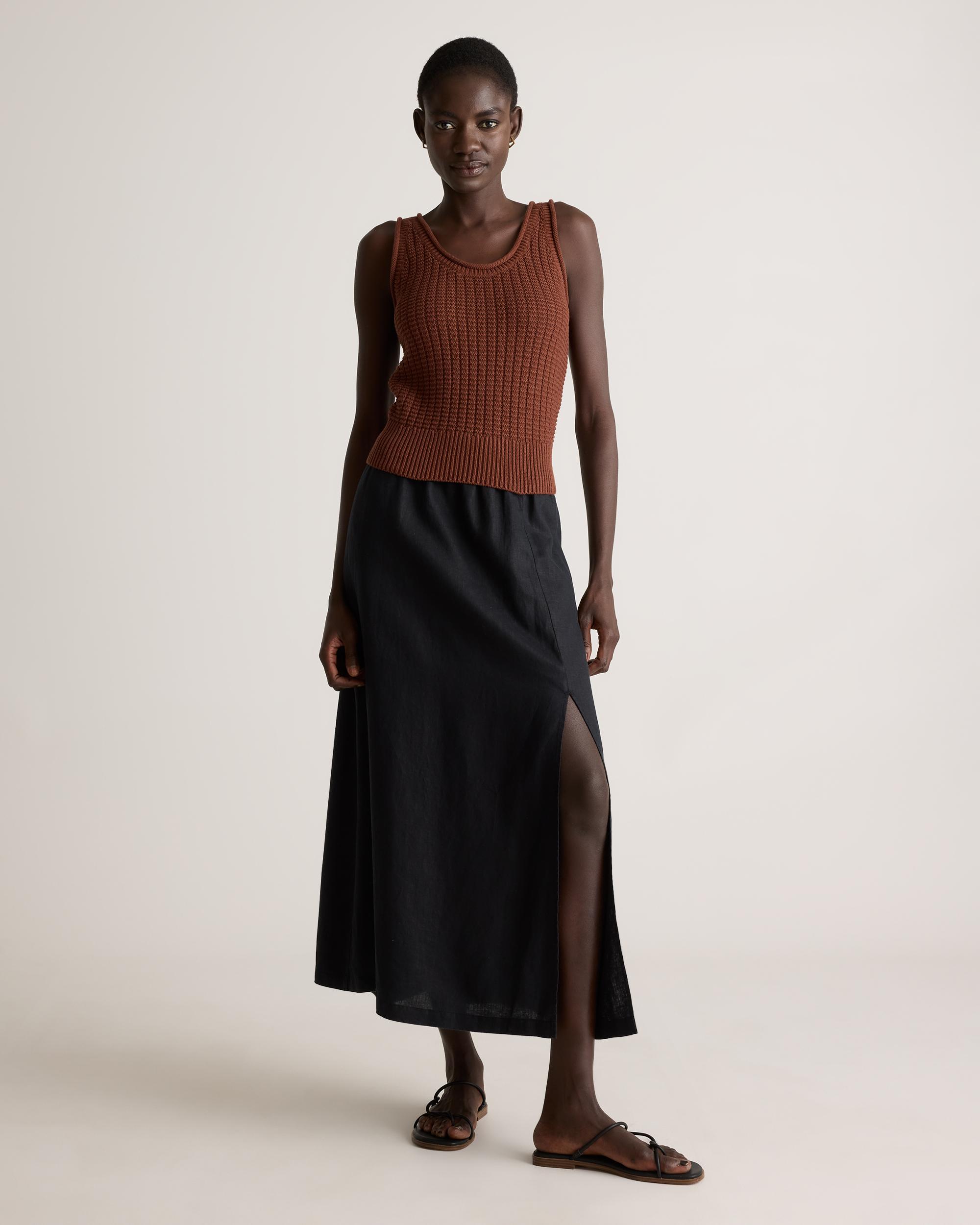 Quince | Women's Waffle Cropped Sweater Tank Top Organic Cotton Product Image